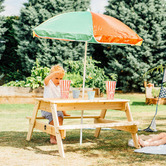 Plum Picnic Table with Umbrella