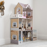 Plum Plum 3 Storey Doll House with Furniture