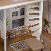 Plum Plum 3 Storey Doll House with Furniture