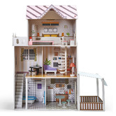 Plum Plum 3 Storey Doll House with Furniture