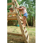 Plum Tamarin Wooden Double Swing Set with Slide