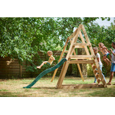 Plum Tamarin Wooden Double Swing Set with Slide