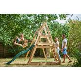 Plum Tamarin Wooden Double Swing Set with Slide
