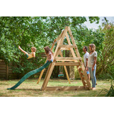 Plum Tamarin Wooden Double Swing Set with Slide