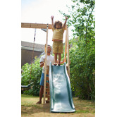 Plum Tamarin Wooden Double Swing Set with Slide