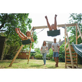 Plum Tamarin Wooden Double Swing Set with Slide