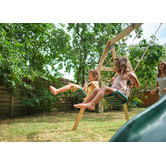 Plum Tamarin Wooden Double Swing Set with Slide