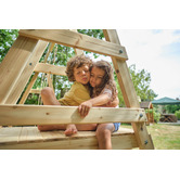 Plum Tamarin Wooden Double Swing Set with Slide