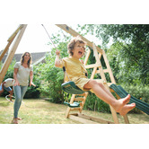 Plum Tamarin Wooden Double Swing Set with Slide