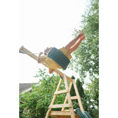 Plum Tamarin Wooden Double Swing Set with Slide