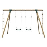 Plum Plum Play Wooden Swing Set with Climbing Rope &amp; Ladder
