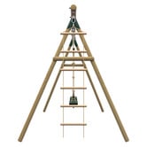 Plum Plum Play Wooden Swing Set with Climbing Rope &amp; Ladder