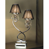 Fabrizia Lighting 68cm Luxuria 2 Light Table Lamp - Black