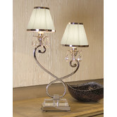 Fabrizia Lighting 68cm Luxuria 2 Light Table Lamp - White