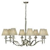 Fabrizia Lighting Stanford 8 Light Nickel Chandelier in Taupe