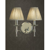 Fabrizia Lighting Stanford 2 Light Nickel Wall Lamp - Shimmer Grey