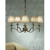 Fabrizia Lighting Stanford 5 Light Brass Chandelier in Taupe