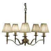 Fabrizia Lighting Stanford 5 Light Brass Chandelier in Taupe