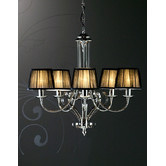 Fabrizia Lighting Zoya 5 Light Nickel Chandelier - Black