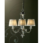 Fabrizia Lighting Zoya 3 Light Nickel Chandelier - Shimmer Grey