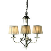 Fabrizia Lighting Zoya 3 Light Nickel Chandelier - Shimmer Grey