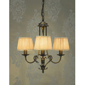 Fabrizia Lighting Zoya 3 Light Brass Chandelier - Sand