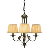 Fabrizia Lighting Zoya 3 Light Brass Chandelier - Sand