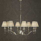 Fabrizia Lighting Stanford 8 Light Nickel Chandelier in Taupe