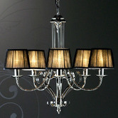 Fabrizia Lighting Zoya 5 Light Nickel Chandelier - Black