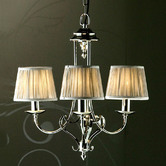 Fabrizia Lighting Zoya 3 Light Nickel Chandelier - Shimmer Grey