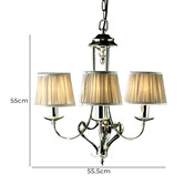 Fabrizia Lighting Zoya 3 Light Nickel Chandelier - Shimmer Grey