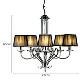 Fabrizia Lighting Zoya 5 Light Nickel Chandelier - Black