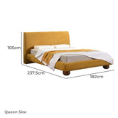 Second Tale Noa Chenille Queen Bed Frame