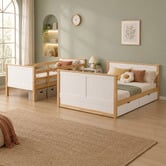 Second Tale Midson Single Over Double Bunk Bed with Drawers