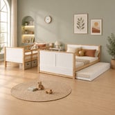 Second Tale Midson Single Over Double Bunk Bed with Trundle