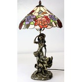 Lunessa Lighting Hanna Glass &amp; Resin Tiffany Table Lamp