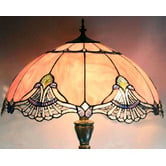 Lunessa Lighting Memphis Resin &amp; Tiffany Glass Floor Lamp