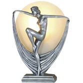 Lunessa Lighting Mia Resin &amp; Glass Art Deco Table Lamp
