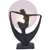 Lunessa Lighting Mia Resin &amp; Glass Art Deco Table Lamp