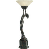 Lunessa Lighting Art Deco Lady Uplight Frosted Glass Table Lamp