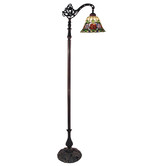 Lunessa Lighting Rose Edwardian Leadlight Gooseneck Floor Lamp