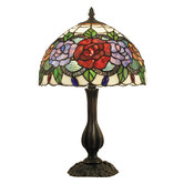 Lunessa Lighting Rose Leadlight Iron Tiffany Table Lamp