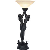 Lunessa Lighting Twin Mermaid Resin Torchiere Table Lamp