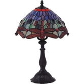 Lunessa Lighting Dragonfly Viola Tiffany Table Lamp