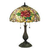 Lunessa Lighting Camellia Cream Leadlight Tiffany Table Lamp