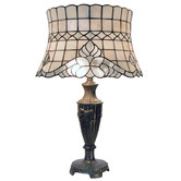 Lunessa Lighting Sofia Brass &amp; Leadlight Tiffany Table Lamp