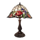 Lunessa Lighting Rose and Dragonfly Tiffany Table Lamp
