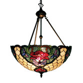 Lunessa Lighting Floral Stained Glass Pendant Light
