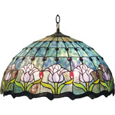 Lunessa Lighting Dancing Flowers Stained Glass Pendant Light