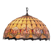 Lunessa Lighting Dancing Flowers Stained Glass Pendant Light